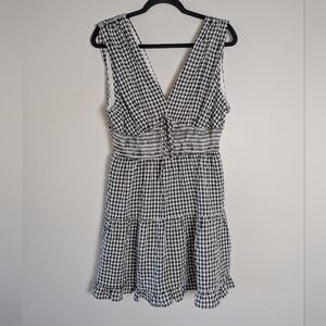 XL Heatherly Black Gingham Sleeveless Dress